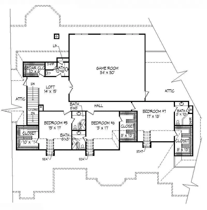 Greek Revival House Plan Second Floor - 141D-0206 - Shop House Plans and More
