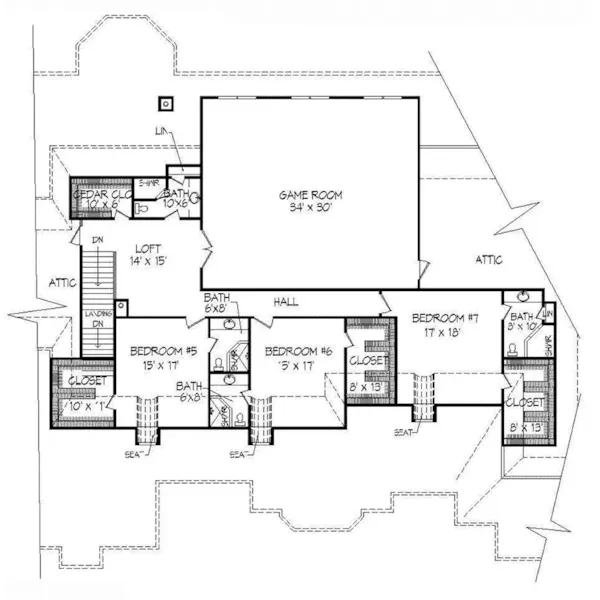 Luxury House Plan Second Floor - 141D-0206 - Shop House Plans and More