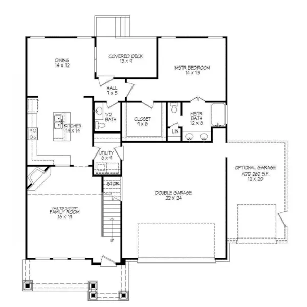 Arts & Crafts House Plan First Floor - Bloom Field Craftsman Home 141D-0208 - Shop House Plans and More