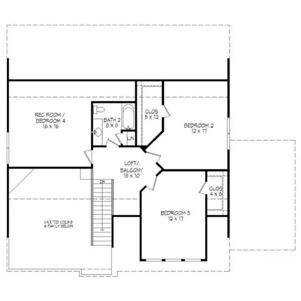 Arts & Crafts House Plan Second Floor - Bloom Field Craftsman Home 141D-0208 - Shop House Plans and More