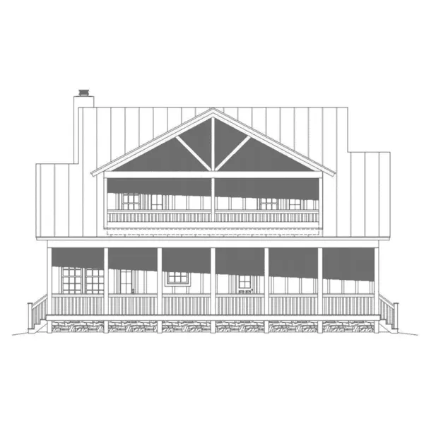 Lake House Plan Rear Elevation - Hickory Road Craftsman Home 141D-0210 - Search House Plans and More