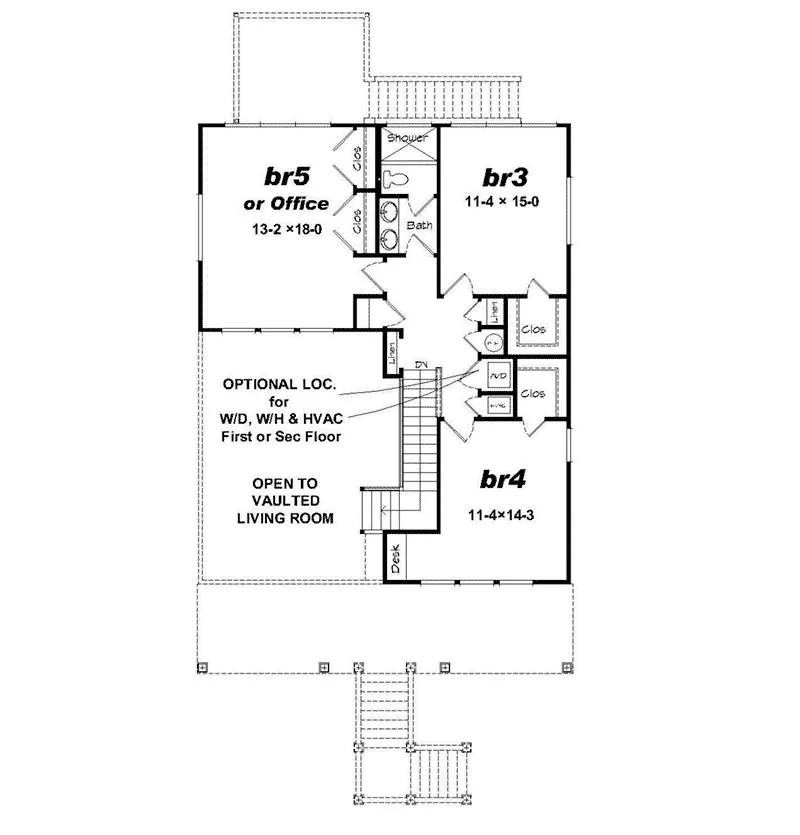 Bungalow House Plan Second Floor - 141D-0211 - Shop House Plans and More