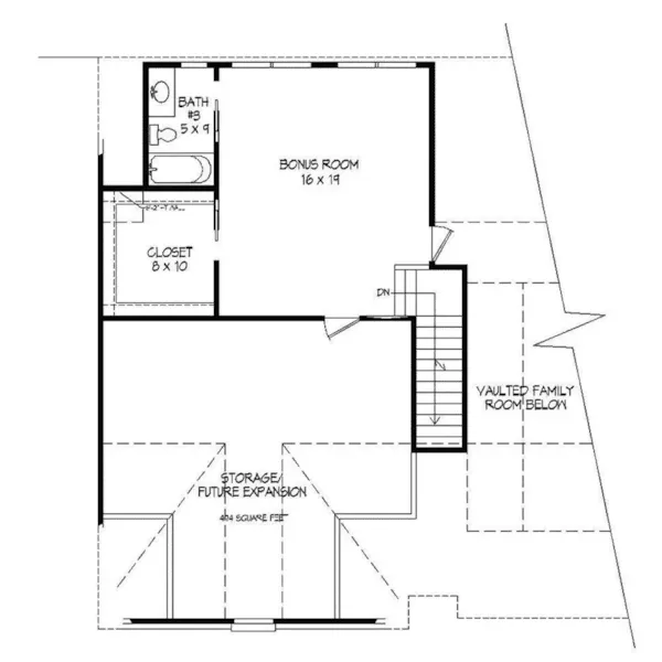 Early American House Plan Second Floor - Horton Lane Ranch Home 141D-0215 - Shop House Plans and More