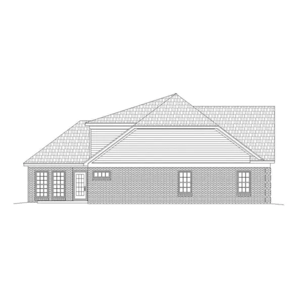 Early American House Plan Left Elevation - Horton Lane Ranch Home 141D-0215 - Shop House Plans and More