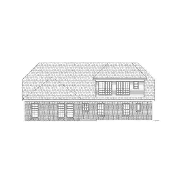 Early American House Plan Rear Elevation - Horton Lane Ranch Home 141D-0215 - Shop House Plans and More