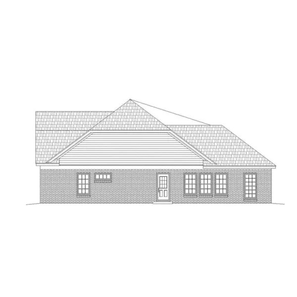 Early American House Plan Right Elevation - Horton Lane Ranch Home 141D-0215 - Shop House Plans and More