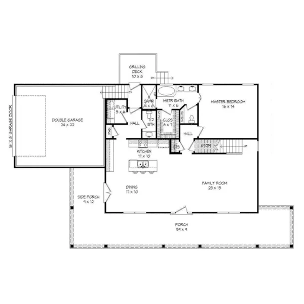 Traditional House Plan First Floor - Madison Lake Country Home 141D-0219 - Shop House Plans and More