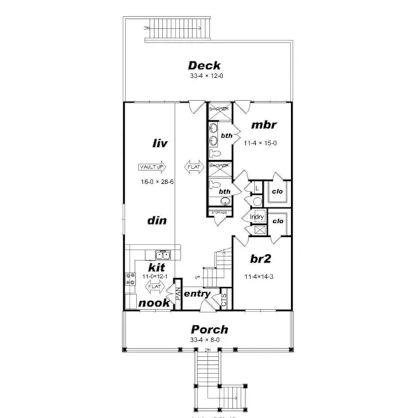 Lake House Plan First Floor - Tortuga Vacation Beach Home 141D-0222 - Shop House Plans and More