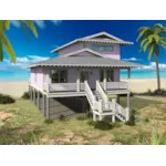 Lake House Plan Front of Home - Tortuga Vacation Beach Home 141D-0222 - Shop House Plans and More