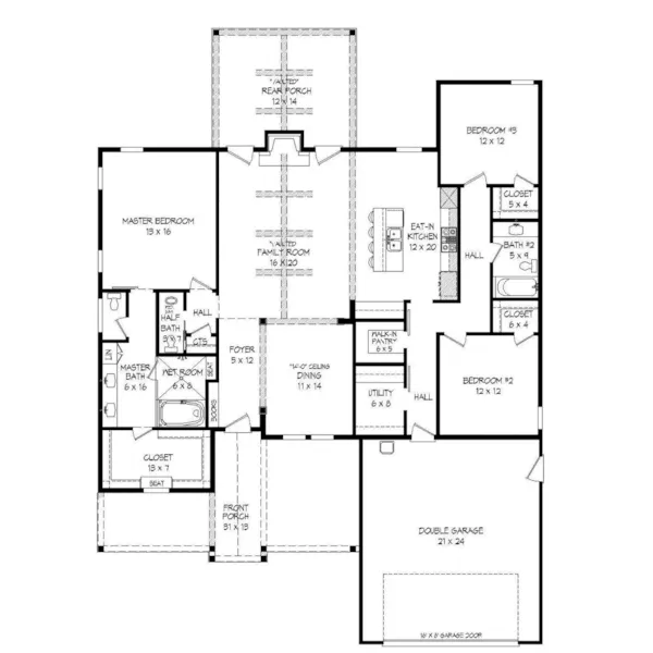 Craftsman House Plan First Floor - Dusty Sunset Rustic Home 141D-0223 - Search House Plans and More