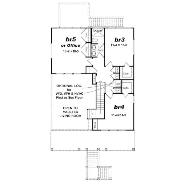 Lake House Plan Second Floor - Rockaway Beach Coastal Home 141D-0224 - Shop House Plans and More