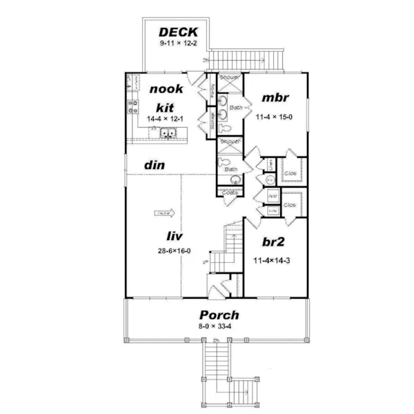 Craftsman House Plan First Floor - Coconut Grove Beach Home 141D-0225 - Shop House Plans and More