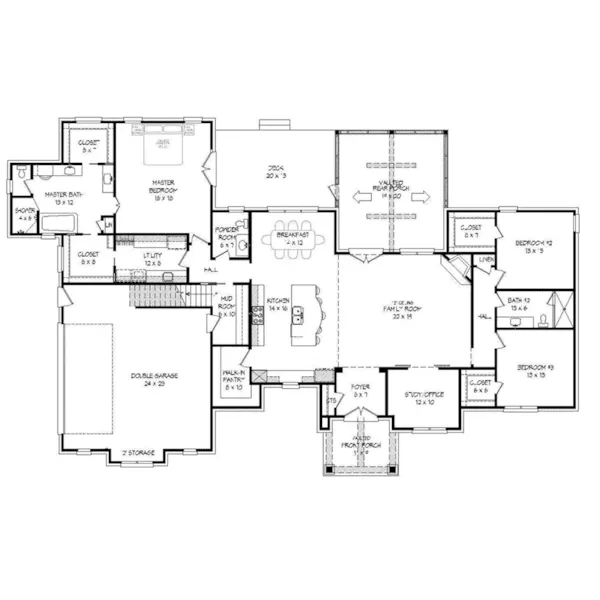 Craftsman House Plan First Floor - Danessa European Home 141D-0226 - Shop House Plans and More