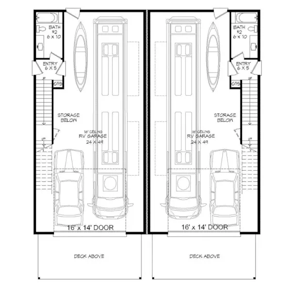 Vacation House Plan First Floor - Felicia Hill Duplex 141D-0227 - Shop House Plans and More