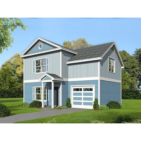 Saltbox House Plan Front of Home - Grandfield Two-Story Home 141D-0229 - Shop House Plans and More