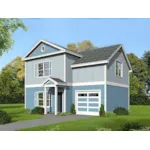 Saltbox House Plan Front of Home - Grandfield Two-Story Home 141D-0229 - Shop House Plans and More