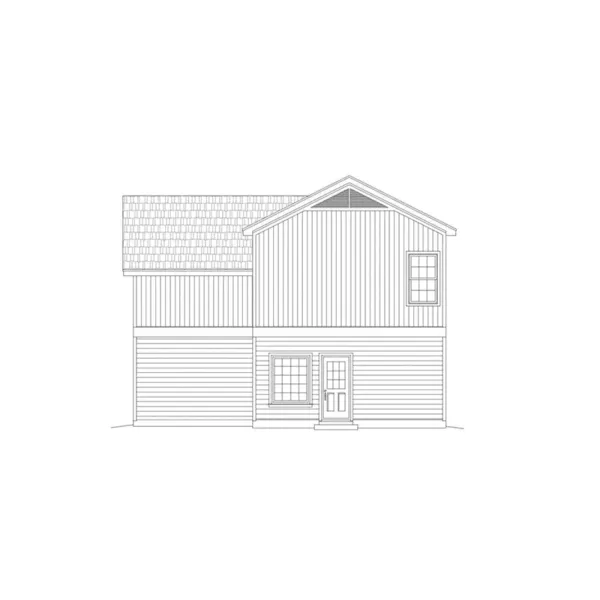 Saltbox House Plan Rear Elevation - Grandfield Two-Story Home 141D-0229 - Shop House Plans and More