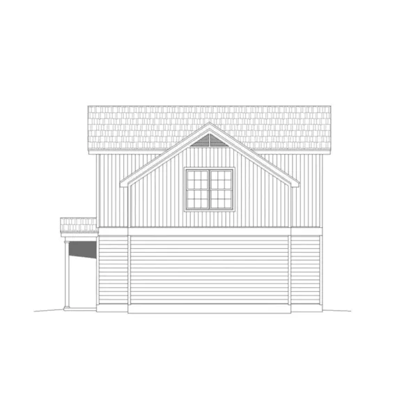 Saltbox House Plan Right Elevation - Grandfield Two-Story Home 141D-0229 - Shop House Plans and More