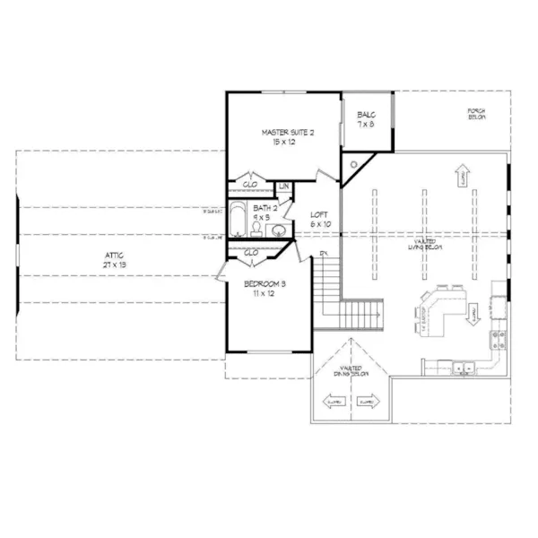 Modern House Plan Second Floor - Porter Farm Country Home 141D-0234 - Shop House Plans and More