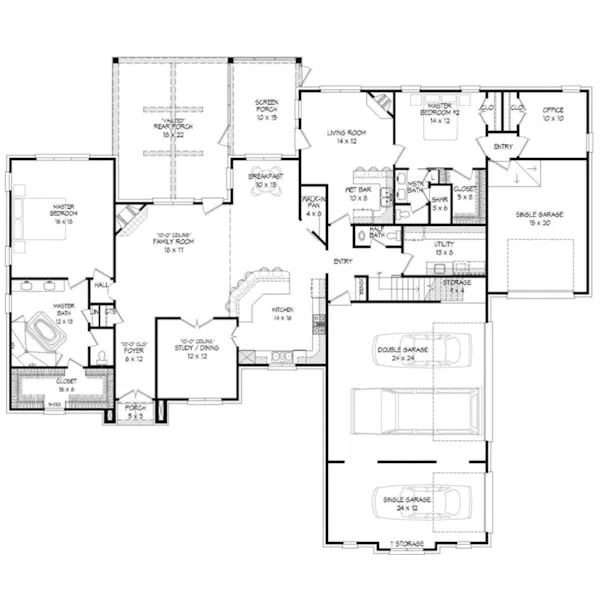 European House Plan First Floor - Cordova Place Luxury Home 141D-0243 - Shop House Plans and More