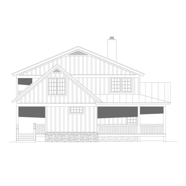 Waterfront House Plan Left Elevation - Renhart Creek Country Home 141D-0251 - Shop House Plans and More