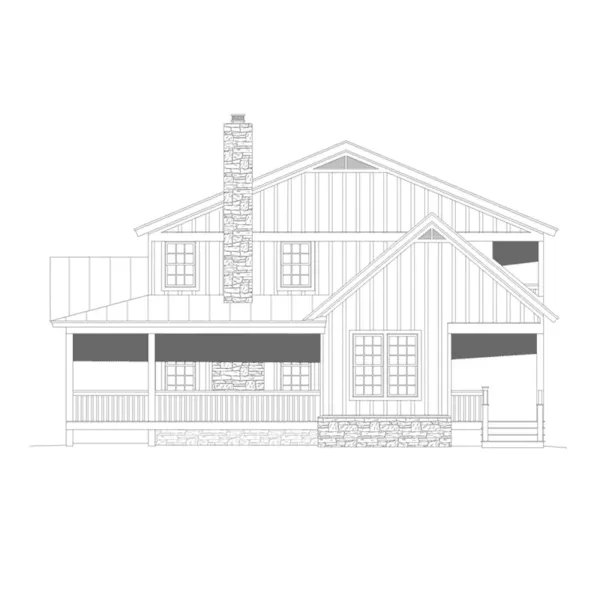 Waterfront House Plan Right Elevation - Renhart Creek Country Home 141D-0251 - Shop House Plans and More