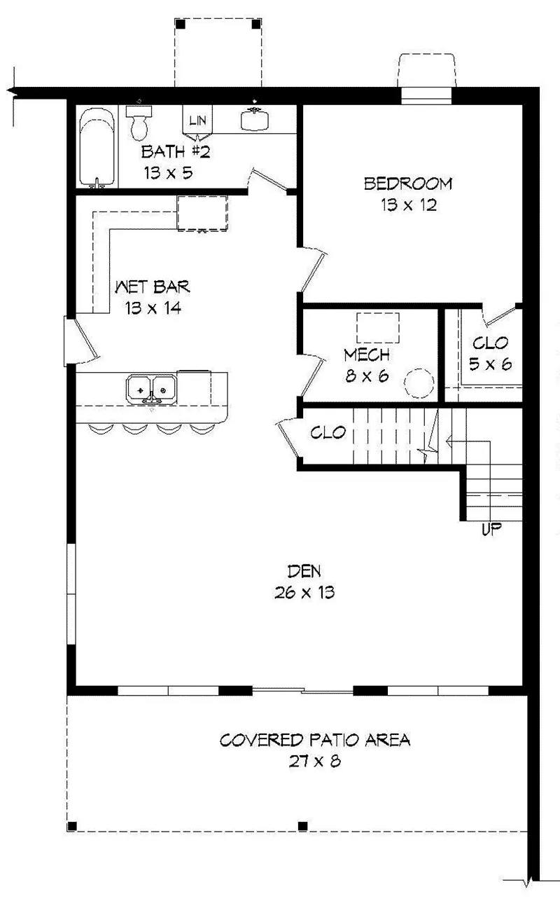 Lake House Plan Lower Level Floor - 141D-0252 - Shop House Plans and More