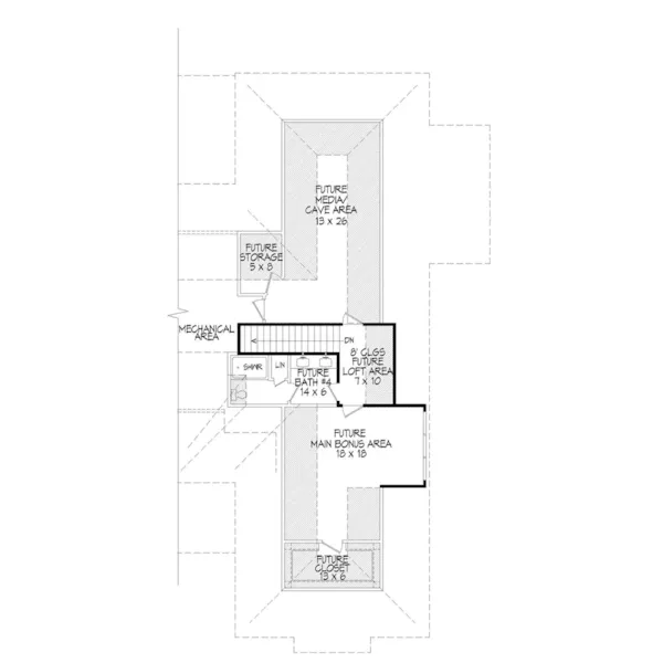 Craftsman House Plan Second Floor - Garonne Bend Craftsman Home 141D-0256 - Shop House Plans and More