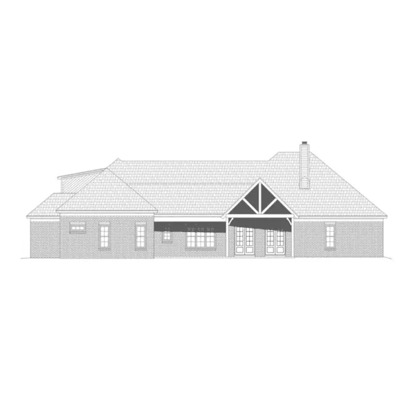 Craftsman House Plan Rear Elevation - Garonne Bend Craftsman Home 141D-0256 - Shop House Plans and More