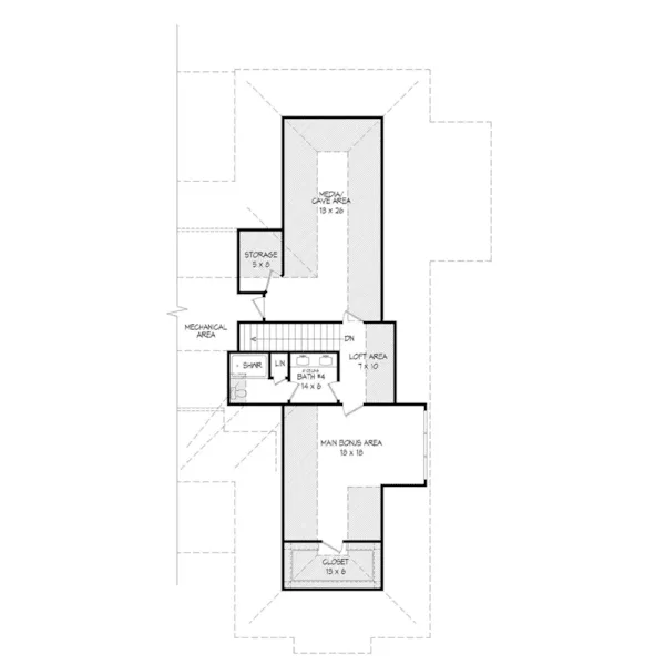 Craftsman House Plan Second Floor - 141D-0257 - Shop House Plans and More