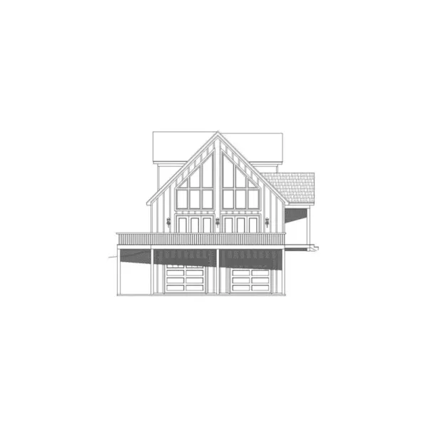 Prairie House Plan Left Elevation - Lakeside Bay Vacation Home 141D-0260 - Shop House Plans and More