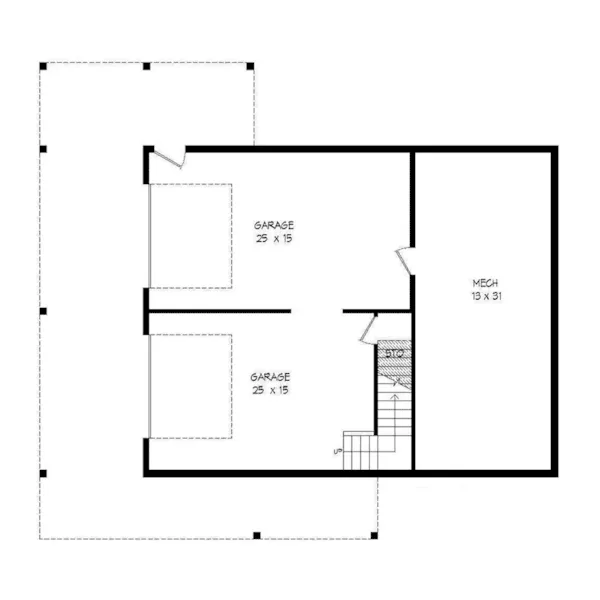 Prairie House Plan Lower Level Floor - Lakeside Bay Vacation Home 141D-0260 - Shop House Plans and More