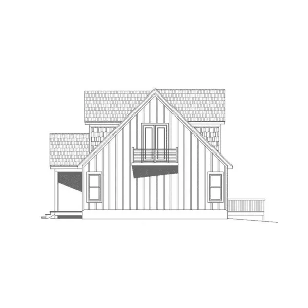 Prairie House Plan Right Elevation - Lakeside Bay Vacation Home 141D-0260 - Shop House Plans and More