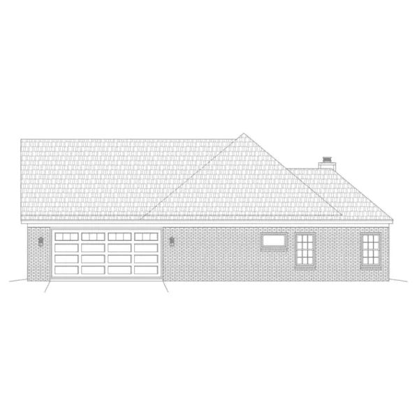 Ranch House Plan Right Elevation - Archer Hill Ranch Home 141D-0264 - Shop House Plans and More