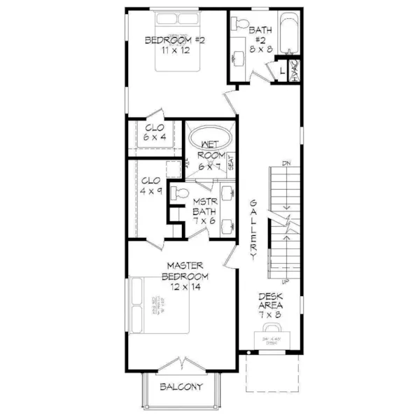 Modern House Plan Second Floor - 141D-0266 - Shop House Plans and More