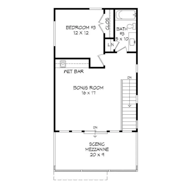 Modern House Plan Third Floor - 141D-0266 - Shop House Plans and More