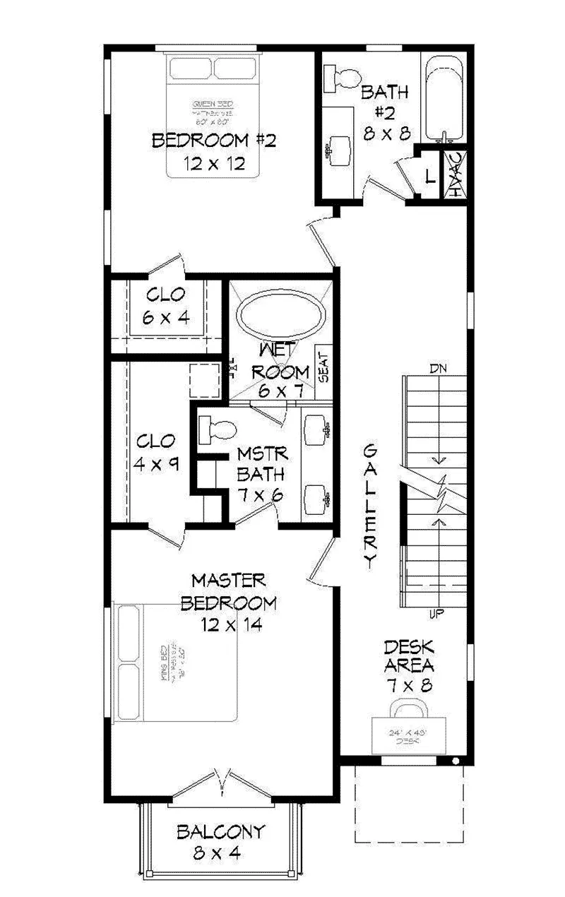 Modern House Plan Second Floor - 141D-0267 - Shop House Plans and More