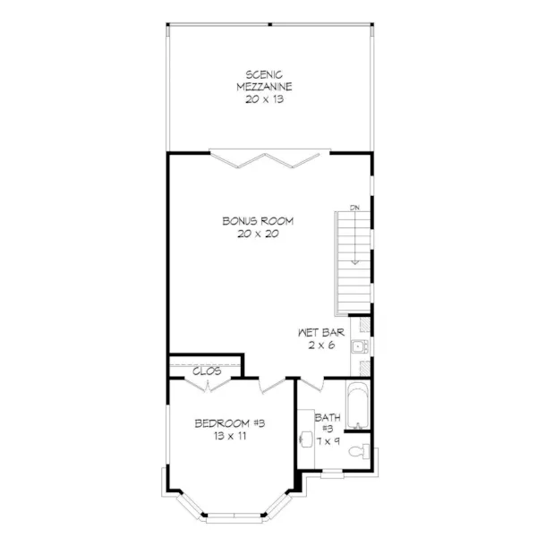 European House Plan Third Floor - Goshen Narrow Lot Home 141D-0268 - Shop House Plans and More