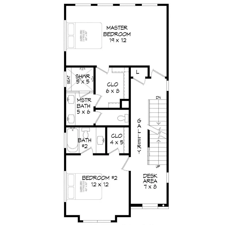 Modern House Plan Second Floor - 141D-0272 - Shop House Plans and More