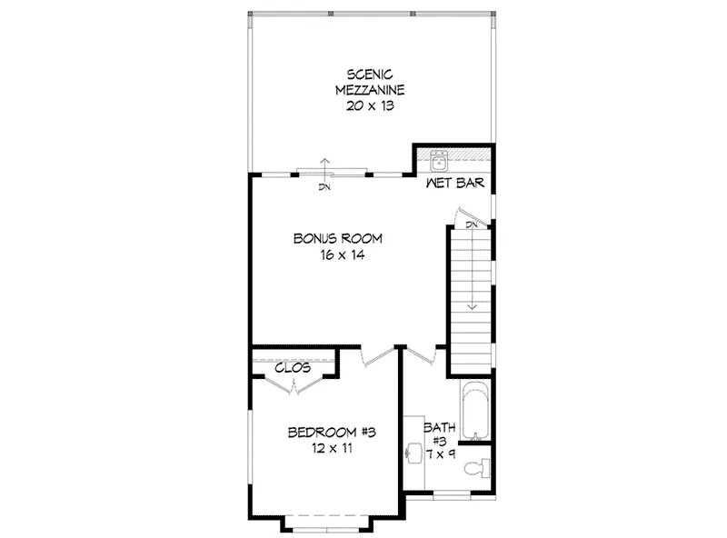 Modern House Plan Third Floor - 141D-0272 - Shop House Plans and More