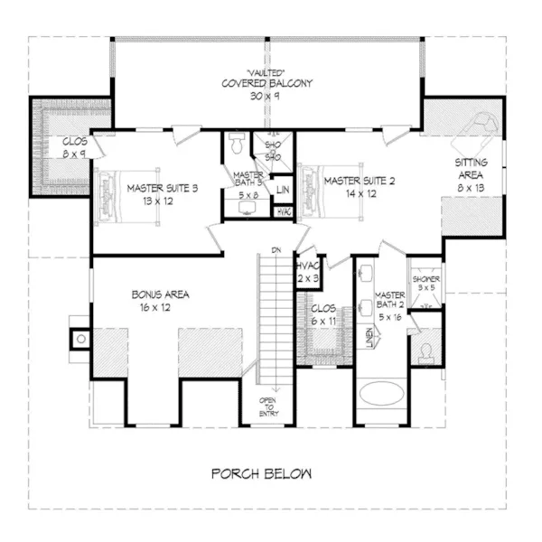 Cabin & Cottage House Plan Second Floor - Perch Pond Country Home 141D-0276 - Shop House Plans and More