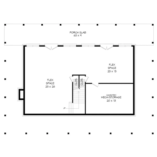 Lowcountry House Plan Basement Floor - Saylor Valley Country Home 141D-0296 - Shop House Plans and More