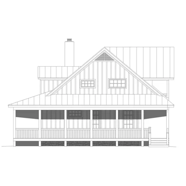 Lowcountry House Plan Right Elevation - Saylor Valley Country Home 141D-0296 - Shop House Plans and More