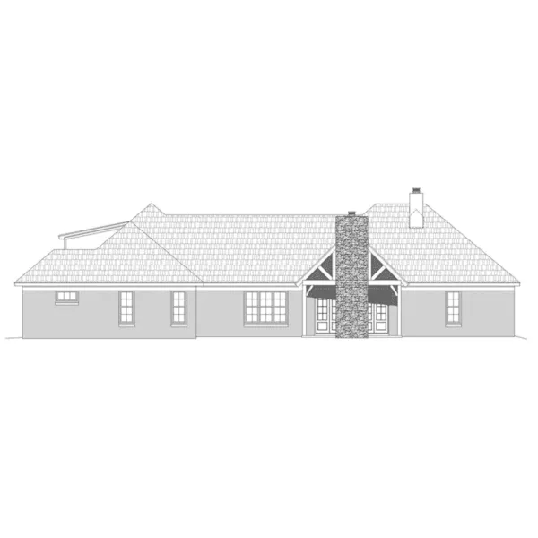 Ranch House Plan Rear Elevation - Harney Hill Luxury Home 141D-0300 - Shop House Plans and More