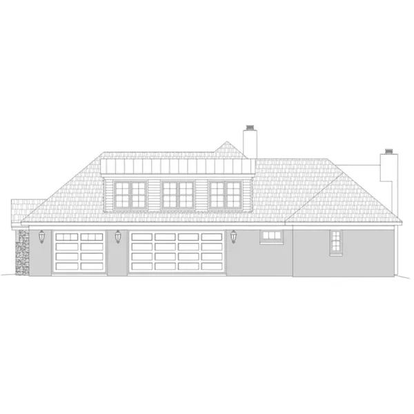 Ranch House Plan Right Elevation - Harney Hill Luxury Home 141D-0300 - Shop House Plans and More