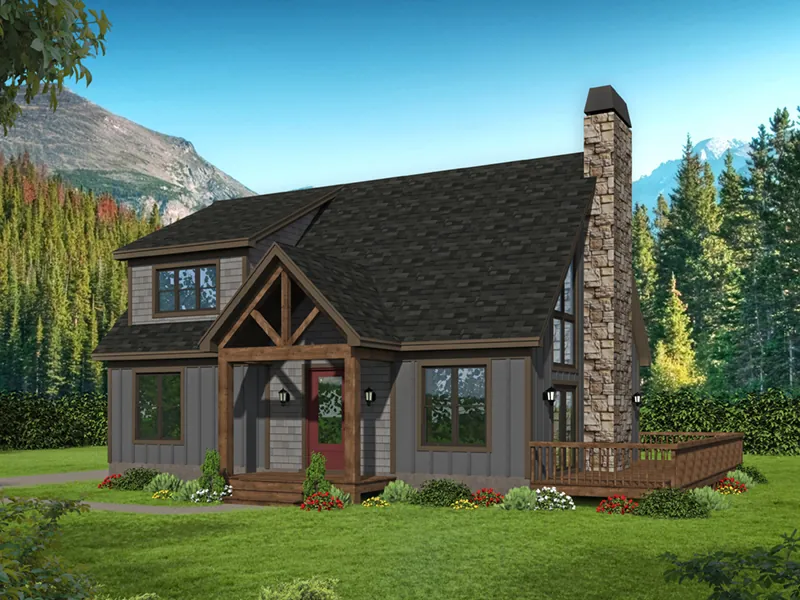 Mountain House Plan Front of Home - 141D-0331 - Shop House Plans and More