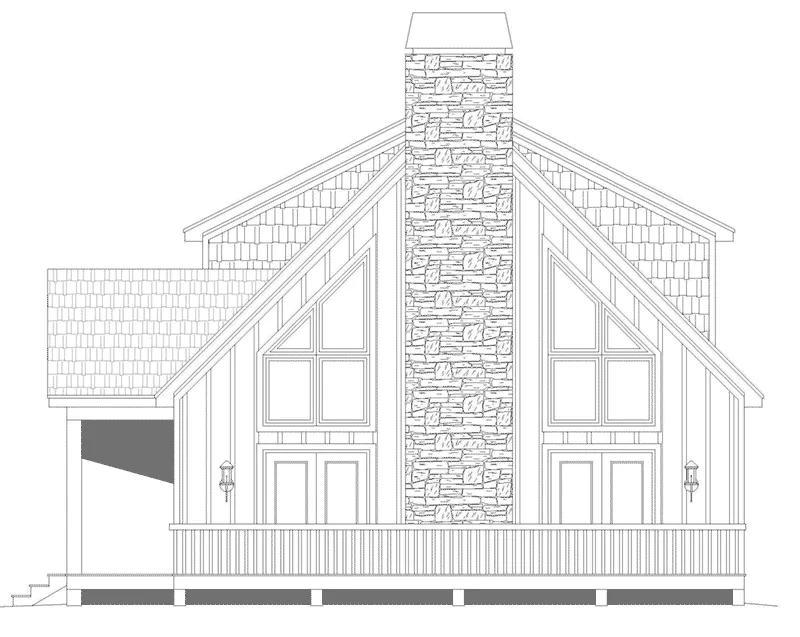 Mountain House Plan Right Elevation - 141D-0331 - Shop House Plans and More