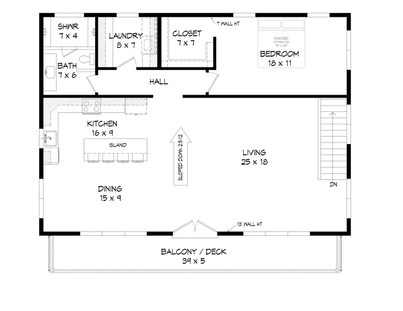 Beach & Coastal House Plan Second Floor - Hilltop Ridge Modern Home 141D-0339 / House Plans and More