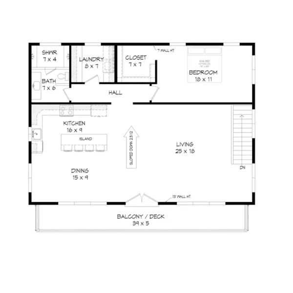 Waterfront House Plan Second Floor - Hilltop Ridge Modern Home 141D-0339 / House Plans and More