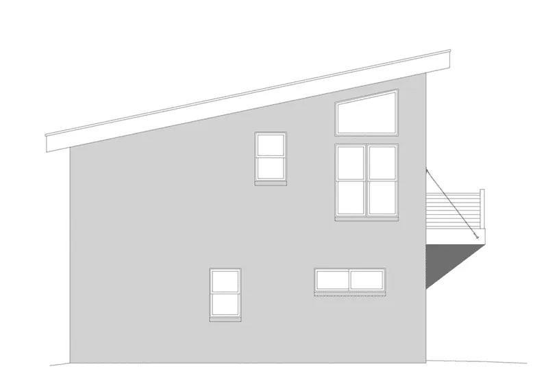 Beach & Coastal House Plan Left Elevation - Hilltop Ridge Modern Home 141D-0339 / House Plans and More